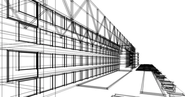 建筑墙纸设计 数字概念背景 — 图库照片