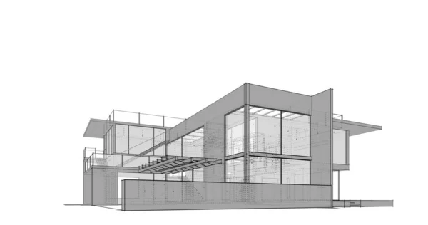Проектирование Минимальных Геометрических Архитектурных Зданий — стоковое фото