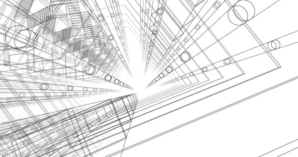 建筑墙纸设计 数字概念背景 — 图库照片