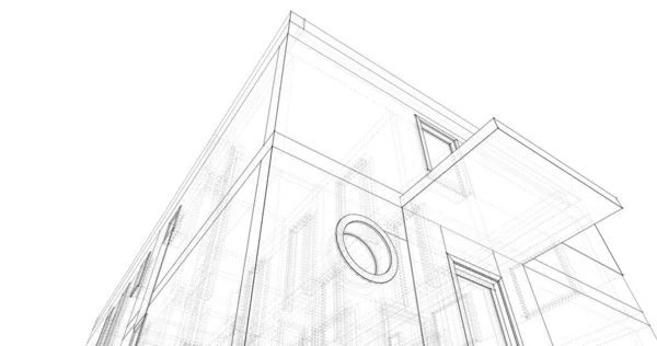 Abstract drawing lines in architectural art concept, minimal geometrical shapes.