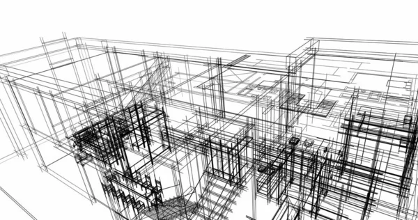 Abstraktní Architektonický Design Tapet Digitální Koncept Pozadí — Stock fotografie