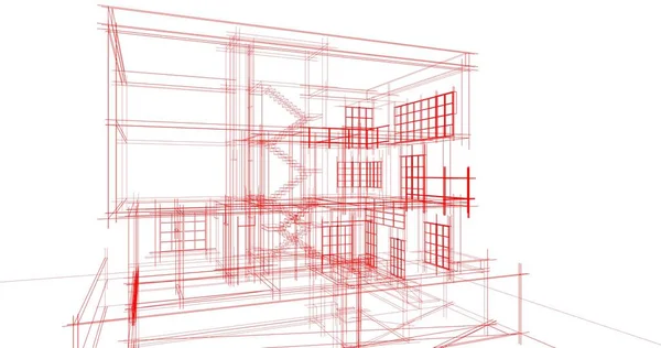 Abstraktní Architektonický Design Tapet Digitální Koncept Pozadí — Stock fotografie