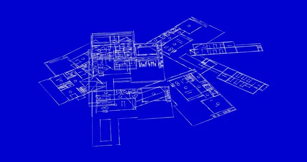 Abstraktní Kreslicí Čáry Architektonickém Pojetí Minimální Geometrické Tvary — Stock fotografie