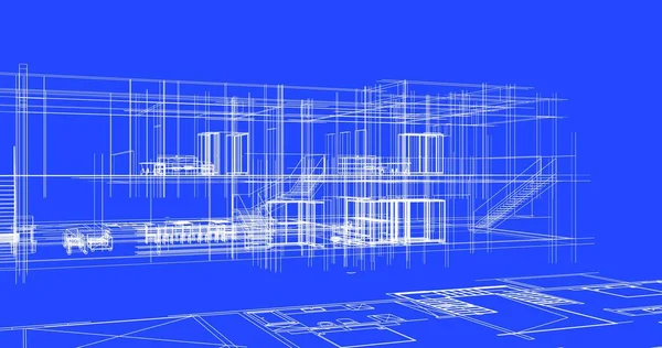 Linhas Abstratas Desenho Conceito Arte Arquitetônica Formas Geométricas Mínimas — Fotografia de Stock