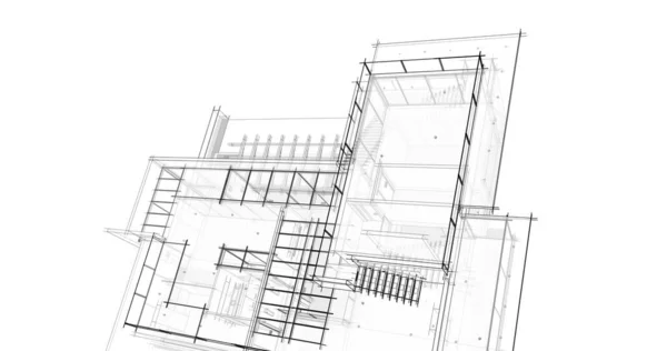 Архитектурное Построение Иллюстрации Фоне — стоковое фото
