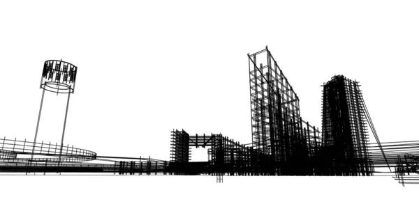 建筑墙纸设计 数字概念背景 — 图库照片