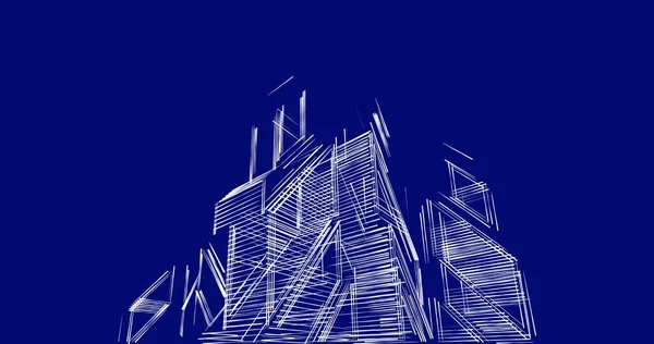 Skizzenkunst Geometrische Architektonische Gebäudegestaltung — Stockfoto