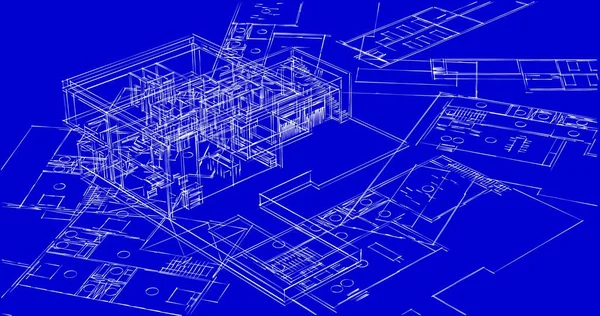 Mimari Sanat Konseptinde Soyut Çizgiler Minimum Geometrik Şekiller — Stok fotoğraf