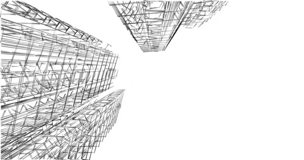 Mimari sanat konseptinde soyut çizgiler, minimum geometrik şekiller. 