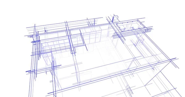 Minimalny Projekt Geometryczny Budynków Architektonicznych — Zdjęcie stockowe