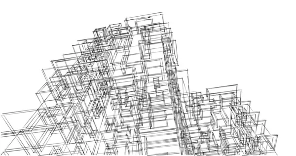 建筑墙纸设计 数字概念背景 — 图库照片