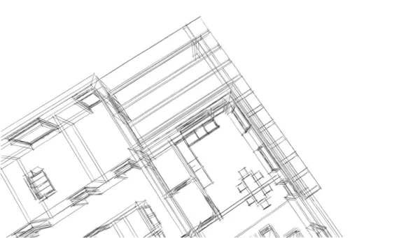 建筑墙纸设计 数字概念背景 — 图库照片