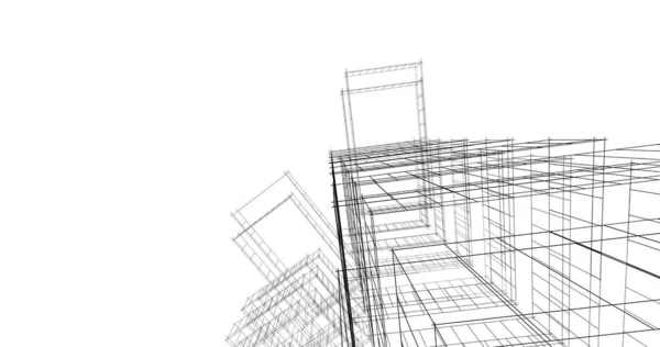 建筑墙纸设计 数字概念背景 — 图库照片