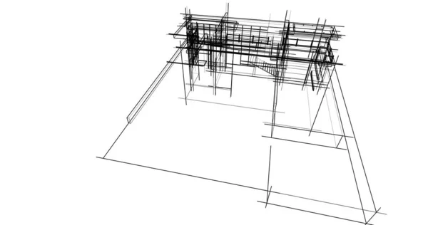 Minimalny Projekt Geometryczny Budynków Architektonicznych — Zdjęcie stockowe