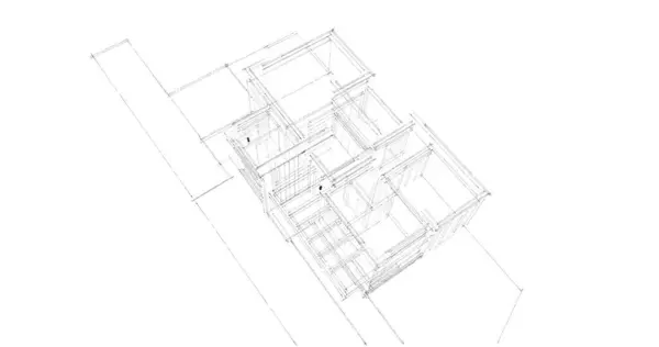 Líneas Abstractas Dibujo Concepto Arte Arquitectónico Formas Geométricas Mínimas — Foto de Stock