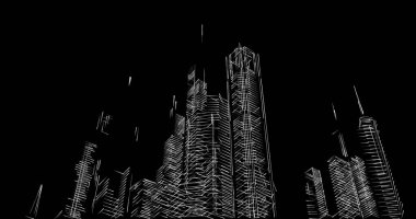 soyut mimari duvar kağıdı tasarımı, dijital konsept arkaplan