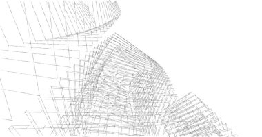 Mimari sanat konseptinde soyut çizgiler, minimum geometrik şekiller. 