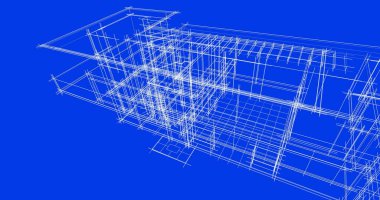 Mimari sanat konseptinde soyut çizgiler, minimum geometrik şekiller. 