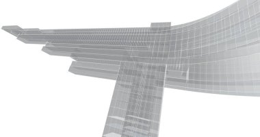 Mimari sanat konseptinde soyut çizgiler, minimum geometrik şekiller. 