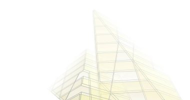 Mimari sanat konseptinde soyut çizgiler, minimum geometrik şekiller. 