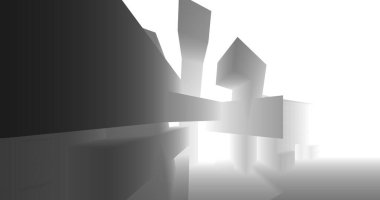 Arkaplanda mimari bina 3d illüstrasyon