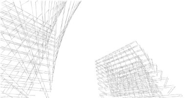 Mimari sanat konseptinde soyut çizgiler, minimum geometrik şekiller. 