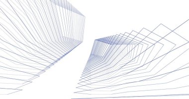 Mimari sanat konseptinde soyut çizgiler, minimum geometrik şekiller. 