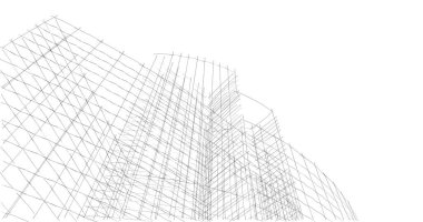 Mimari sanat konseptinde soyut çizgiler, minimum geometrik şekiller. 