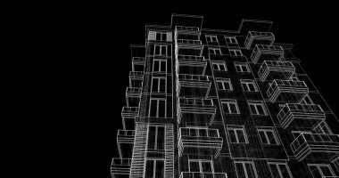 soyut mimari duvar kağıdı tasarımı, dijital konsept arkaplan