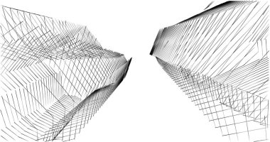 Mimari sanat konseptinde soyut çizgiler, minimum geometrik şekiller. 