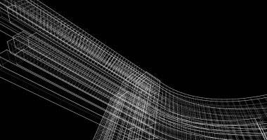 Mimari sanat konseptinde soyut çizgiler, minimum geometrik şekiller. 