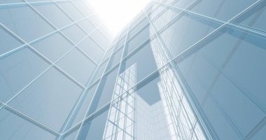 Arkaplanda mimari bina 3d illüstrasyon