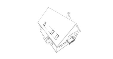 Mimari sanat konseptinde soyut çizgiler, minimum geometrik şekiller. 
