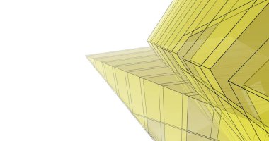 Mimari sanat konseptinde soyut çizgiler, minimum geometrik şekiller. 