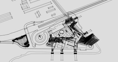 soyut mimari duvar kağıdı tasarımı, dijital konsept arkaplan