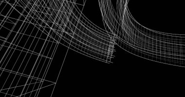 Mimari sanat konseptinde soyut çizgiler, minimum geometrik şekiller. 