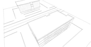 Mimari sanat konseptinde soyut çizgiler, minimum geometrik şekiller. 