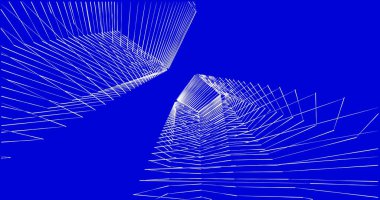 Mimari sanat konseptinde soyut çizgiler, minimum geometrik şekiller. 