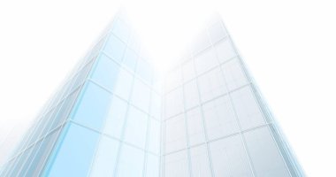 Arkaplanda mimari bina 3d illüstrasyon