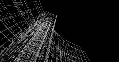 Mimari sanat konseptinde soyut çizgiler, minimum geometrik şekiller. 