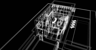 soyut mimari duvar kağıdı tasarımı, dijital konsept arkaplan