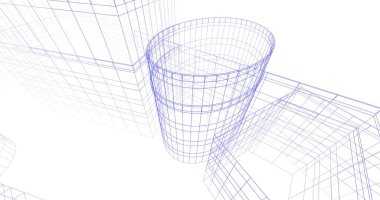 Mimari sanat konseptinde soyut çizgiler, minimum geometrik şekiller. 