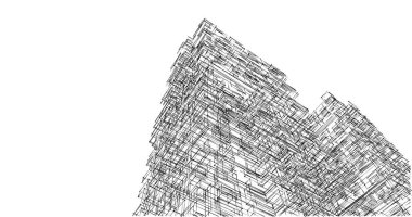 Mimari sanat konseptinde soyut çizgiler, minimum geometrik şekiller. 