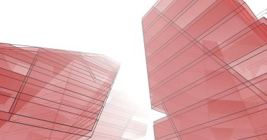 Mimari sanat konseptinde soyut çizgiler, minimum geometrik şekiller. 