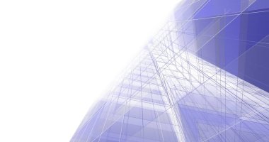 Mimari sanat konseptinde soyut çizgiler, minimum geometrik şekiller. 