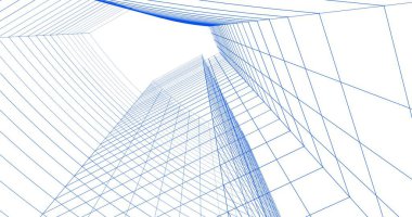 Mimari sanat konseptinde soyut çizgiler, minimum geometrik şekiller. 