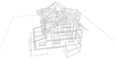 Mimari sanat konseptinde soyut çizgiler, minimum geometrik şekiller. 