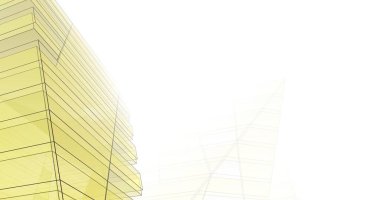 Mimari sanat konseptinde soyut çizgiler, minimum geometrik şekiller. 