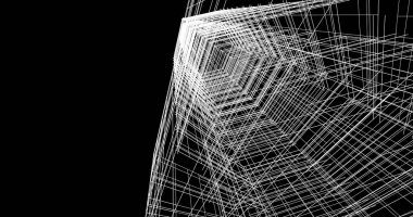 Mimari sanat konseptinde soyut çizgiler, minimum geometrik şekiller. 