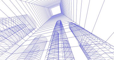 soyut mimari duvar kağıdı tasarımı, dijital konsept arkaplan